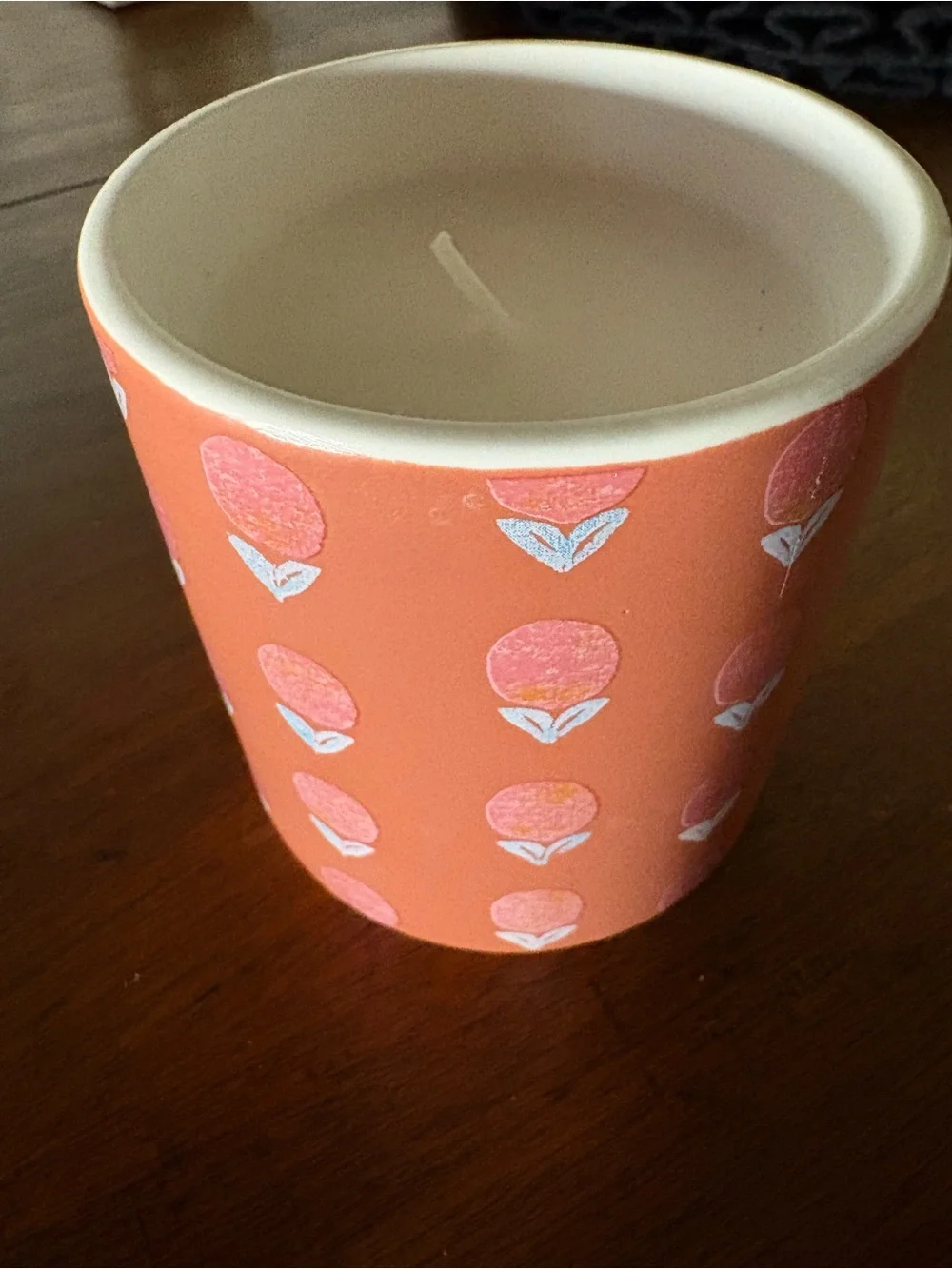 Anthropologie Spring Cottage Fresh Cotton and Neroli Ceramic Candle New 8 oz